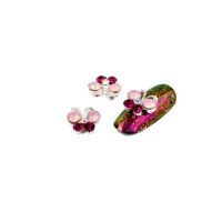 Cristale pentru unghii Fluturasi Roz Nr 64 Set 3 buc
