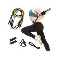 Sistem de antrenament fitness,ENGROS, cu corzi extensibile, prinderi multiple, 11 piese