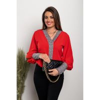 Bluza Eleganta Cu Imprimeu Leopard Polina, Rosu