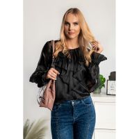 Bluza Eleganta Cu Volane Balmina, Neagra
