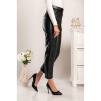 Pantaloni Eleganti Din Imitatie De Piele Vinyola, Negri
