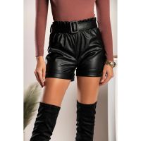 Pantaloni ScurÈ›i Din ImitaÈ›ie Piele Riodna, Negru