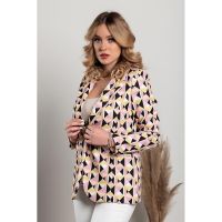 Blazer Cu Imprimeu Geometric, Liliac