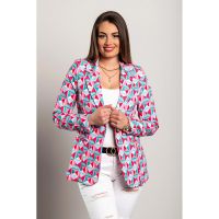 Blazer Cu Imprimeu Geometric, Roz