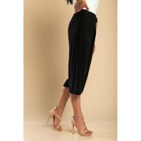 Pantaloni 3/4 Cu Talie Elastica, Negri