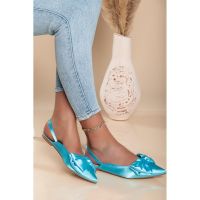 Pantofi Cu Fundita Decorativa, Albastru
