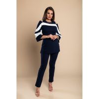 Set Elegant De Top È˜i Pantaloni, Albastru ÃŽnchis