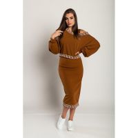 Set Elegant De Top Larg È˜i FustÄƒ StrÃ¢mtÄƒ, Camel