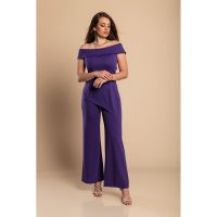 Set Elegant Pantalon Si Top Asimetric, Mov