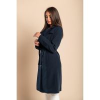 Trenci Elegant Cu Nasturi, Albastru Inchis