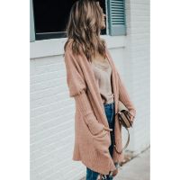 Cardigan Tricotat Cu Buzunare, Gri