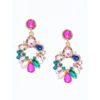 Cercei Eleganti Cu Strasuri, Multicolor
