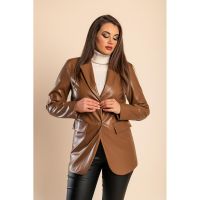 Geaca Din Imitatie De Piele, Culoare Camel