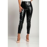 Leggings La ModÄƒ Din ImitaÈ›ie De Piele, Negru
