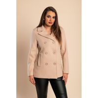 Palton Scurt Elegant, Bej
