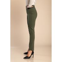 Pantaloni Eleganti Cu Talie Elastica, Kaki