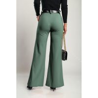 Pantaloni Lungi Eleganti Cu Centura Solarina, Masliniu