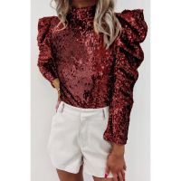 Top Elegant Cu Paiete, Visiniu