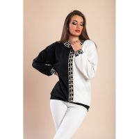 Top Lejer Cu Imprimeu Geometric, Alb