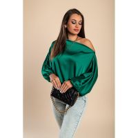 BluzÄƒ ElegantÄƒ Cu Decolteu Asimetric, Verde