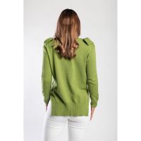 Camasa Lunga Tricotata Cu Volane 23137, Verde