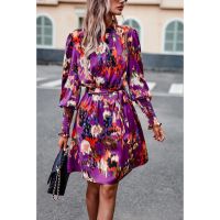 Rochie Mini ElegantÄƒ Cu Imprimeu, Liliac