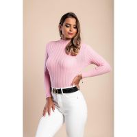 Top Tricotat Cu Maneci Lungi, Roz