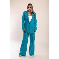 Set Elegant Blazer È˜i Pantaloni, Albastru Petrol