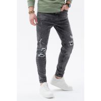 Blugi slim fit cu aspect deteriorat