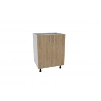 Corp Baza Karo, 2 Usi, Lemn Natural/Alb, 60 x 50 x 80 cm