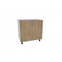 Corp Baza Karo, 2 Usi, Lemn Natural/Alb, 80 x 50 x 80 cm
