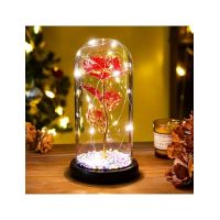 Aranjament C17 cadou martisor engros trandafir Decor LED,, Plastic, 21.5 x 11.2 x 9 cm, Multicolor