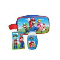 Set produse ingrijire copii, gel de dus si sampon, balsam de buze si borseta depozitare Super Mario 1809, 110 ml Engros