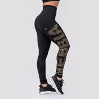 Colanți pentru femei Intense Gold Print Black - NEBBIA