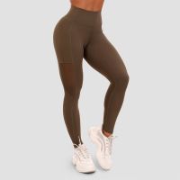 Colanți pentru femei Mesh Panel Olive - GymBeam