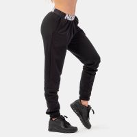Pantaloni pentru femei Mid-Waist Black - NEBBIA
