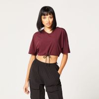 Tricou pentru femei Code V Neck Cropped Red - SQUATWOLF