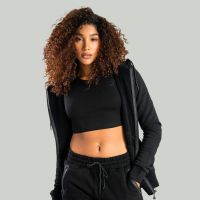 Hanorac pentru femei cu fermoar Nova Black - STRIX