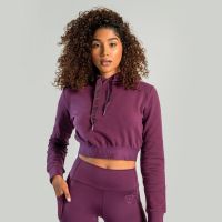 Hanorac pentru femei Essential Cropped Hoodie Plum - STRIX