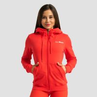 Hanorac cu fermoar pentru femei Limitless Hot Red - GymBeam