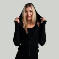 Hanorac cu fermoar pentru femei MERINO I Black - STRIX