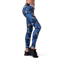 Colanți pentru femei Mid Waist Ocean Power Blue - NEBBIA
