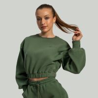 Hanorac pentru femei Lunar Cropped Cedar Green - STRIX