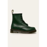 Dr. Martens bocanci de piele 1460 culoarea verde, cu toc plat 11822207