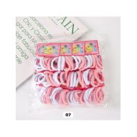 En-gros Set 6 elastice pentru par, material textil, Alb+Roz