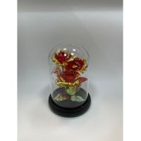Trandafir de sticla artificial in cupola cu lumina led