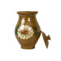 Cana din lut, capacitate 2l, pictata traditional, cu capac / EXT 5690 Engros