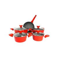 Set oale 9 piese, material aluminiu, interior granit, compatibil inductie / ZLN 3260 Engros