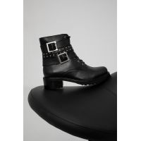 Answear Lab Cizme de piele femei, culoarea negru, cu toc drept
