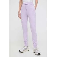 Armani Exchange pantaloni femei, culoarea violet, neted